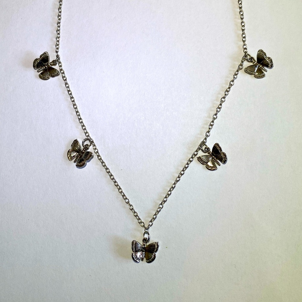 Y2K butterfly charm necklace
